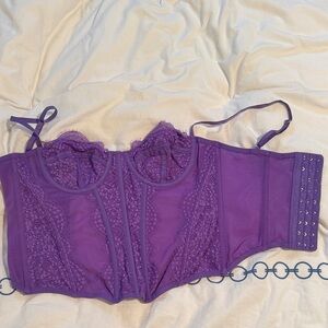 Purple Lace Corset Top urban outfitters size XS